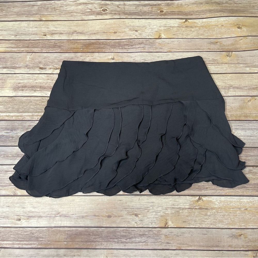 MNG by Mango Charcoal Gray Petal Skirt Size 10